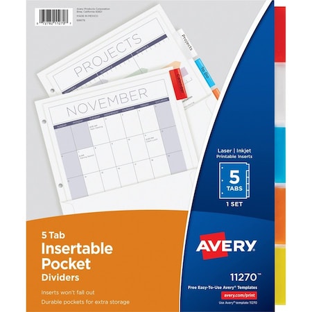 Avery Index, Pkt, 5Tab, Mi, PK5 AVE11270